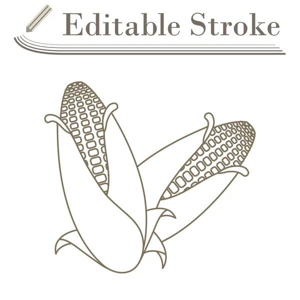 Mais Ikone Editierbare Stroke Simple Design Vektorillustration — Stockvektor