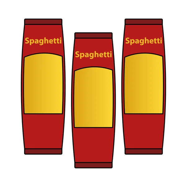 Spaghetti Pakket Icoon Bewerkbare Outline Met Kleur Invullen Ontwerp Vector — Stockvector