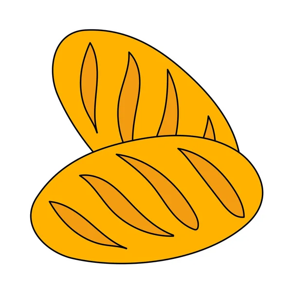 Ікона Хліба Змінити Контур Допомогою Дизайну Заповнення Кольорів Векторна Ілюстрація — стоковий вектор