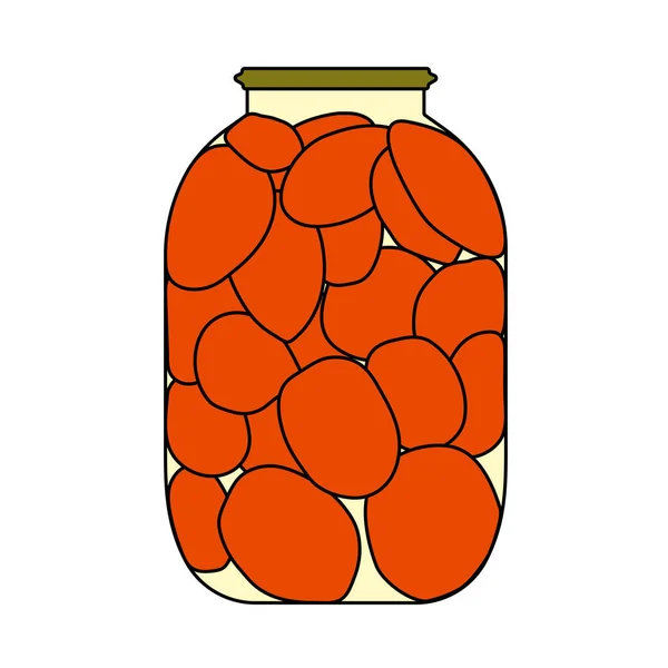 Ikona Pomidorów Puszce Edytowalny Zarys Projektu Kolorowym Wypełnieniem Ilustracja Wektora — Wektor stockowy