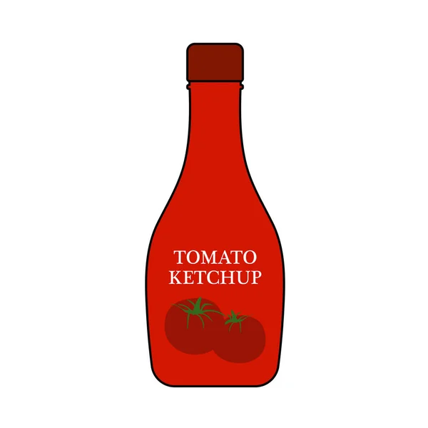 Tomate Ketchup Ikone Editierbare Umrisse Mit Farbfülldesign Vektorillustration — Stockvektor