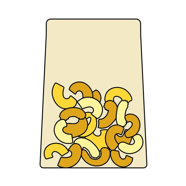 Macaroni Pakket Icoon Bewerkbare Outline Met Kleur Invullen Ontwerp Vector — Stockvector