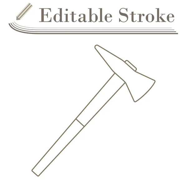 Fire Axe Icon Editable Stroke Simple Design Vector Illustration — Stock Vector