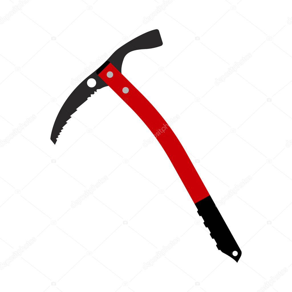Ice Axe Icon. Flat Color Design. Vector Illustration.