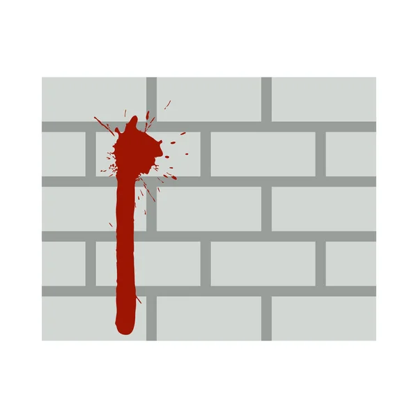 Icono Sangre Pared Ladrillo Diseño Color Plano Ilustración Vectorial — Vector de stock