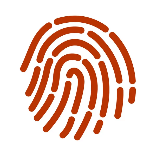 Fingerprint Icon Flat Color Design Vector Illustration — Stock Vector