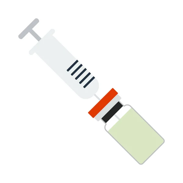 Covid Vaccine Icon Diseño Color Plano Ilustración Vectorial — Vector de stock