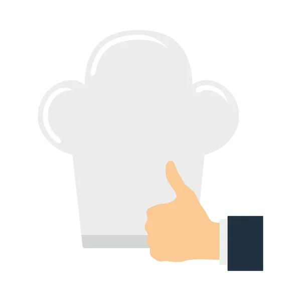 Pulgar Hacia Icono Del Chef Diseño Color Plano Ilustración Vectorial — Vector de stock