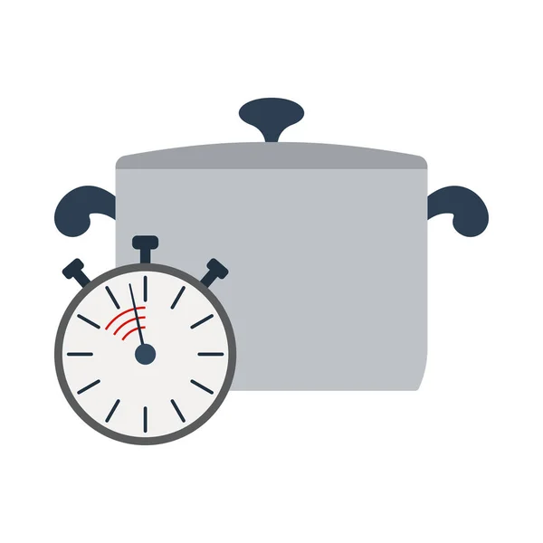 Pan Stopwatch Icon Design Colori Piatti Illustrazione Vettoriale — Vettoriale Stock