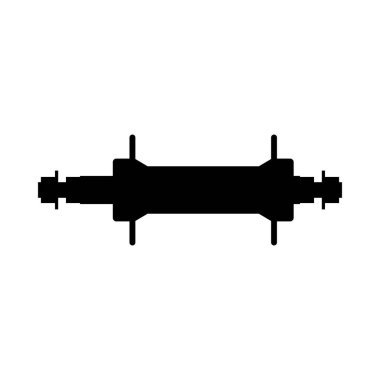 Bisiklet İnbot Simgesi. Siyah kabartma tasarımı. Vektör İllüstrasyonu.