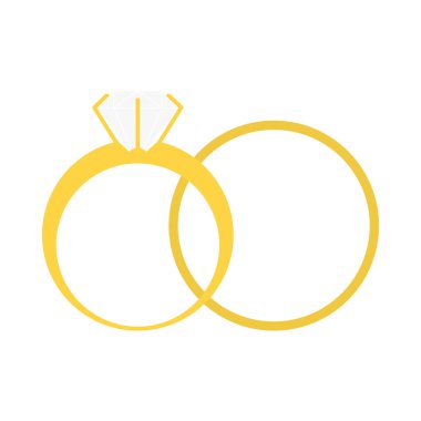 Alyans Simgesi. Düz Renk Tasarımı. Vektör İllüstrasyonu.