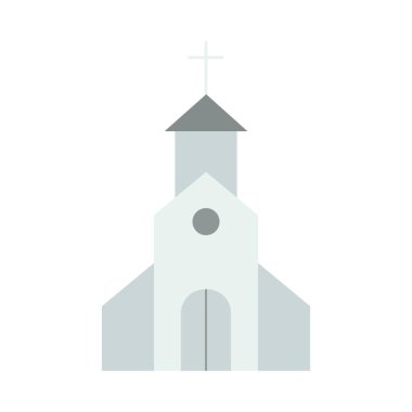 Kilise ikonu. Düz Renk Tasarımı. Vektör İllüstrasyonu.