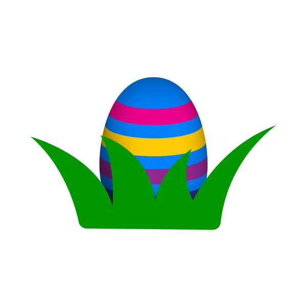 Huevo Pascua Ícono Hierba Diseño Color Plano Ilustración Vectorial — Vector de stock