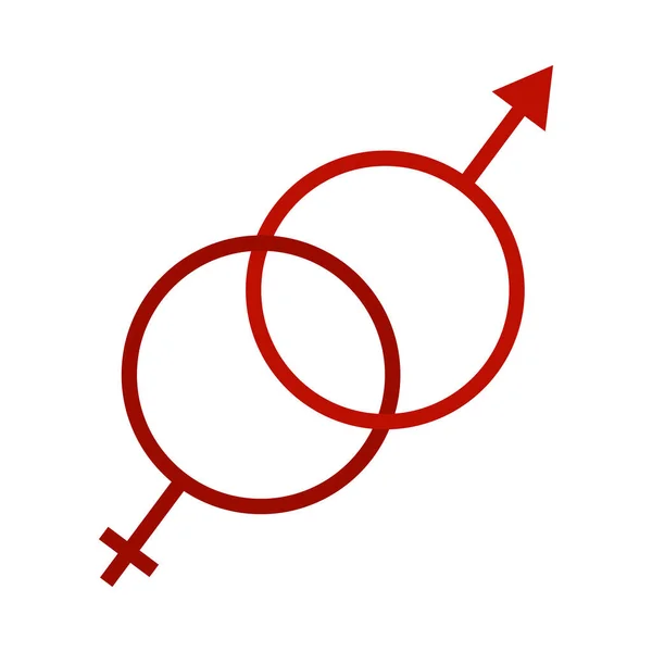 Man Vrouwelijk Symbool Ikoon Vlakke Kleur Ontwerp Vector Illustratie — Stockvector