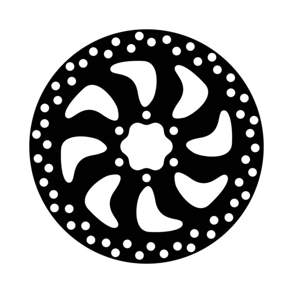 Ícone Disco Freio Bicicleta Black Glyph Design Ilustração Vetorial — Vetor de Stock