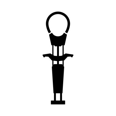 Dağcı Camalot Icon. Siyah kabartma tasarımı. Vektör İllüstrasyonu.