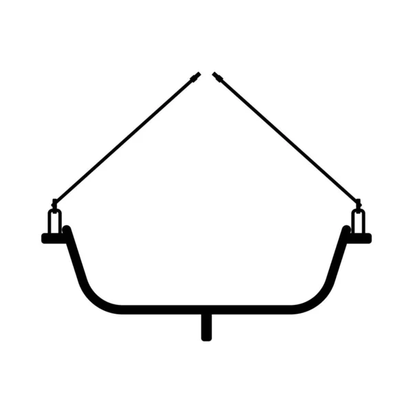 Піктограма Сидіння Альпініста Чорний Гліф Дизайн Векторна Ілюстрація — стоковий вектор