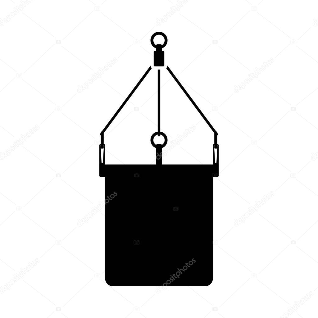 Alpinist Bucket Icon. Black Glyph Design. Vector Illustration.