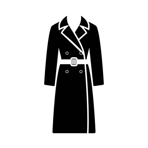 Business Woman Trench Icon Black Glyph Design Vektorová Ilustrace — Stockový vektor