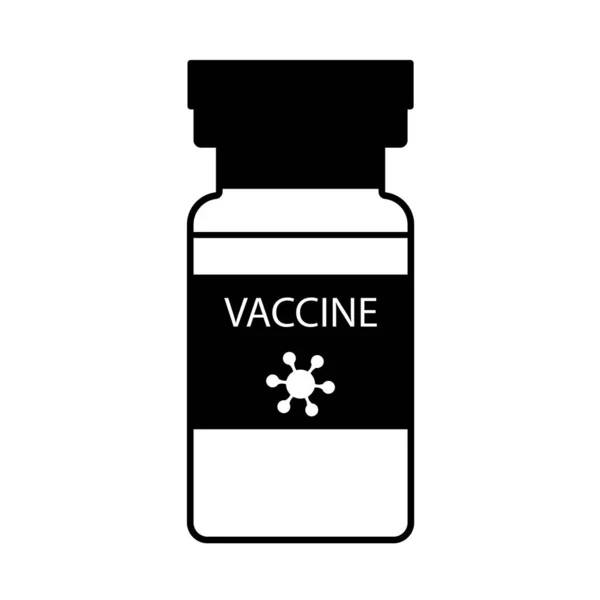 Covid Vaccine Icon Black Glyph Design Ilustración Vectorial — Vector de stock