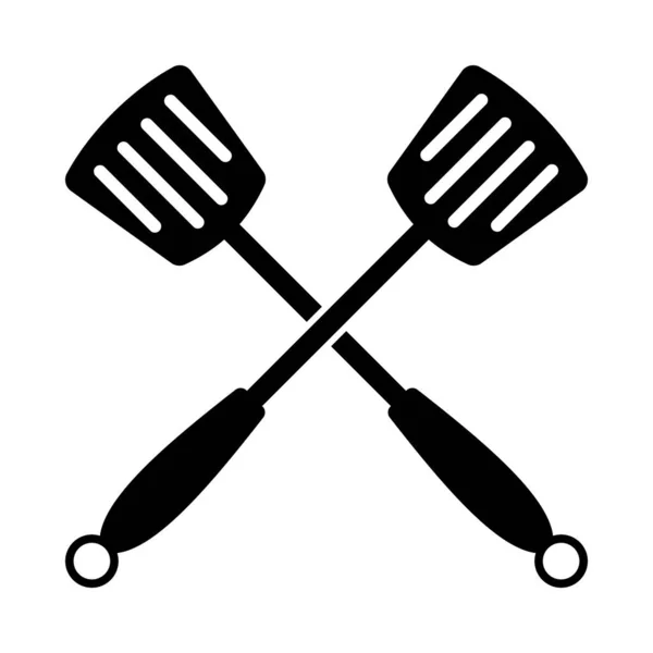 Przeszła Przez Spatulę Czarny Glyph Design Ilustracja Wektora — Wektor stockowy