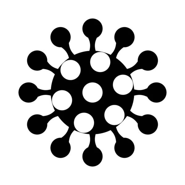 Икона Молекул Коронавируса Черный Глянец Векторная Миграция — стоковый вектор