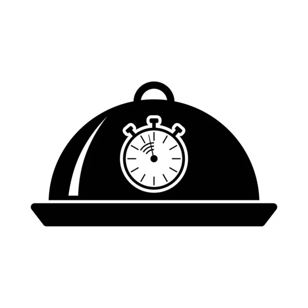Cloche Stopwatch Ikonnal Fekete Glyph Design Vektorillusztráció — Stock Vector