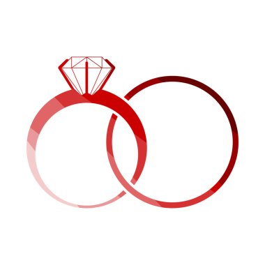 Alyans Simgesi. Düz Renkli Merdiven Tasarımı. Vektör İllüstrasyonu.