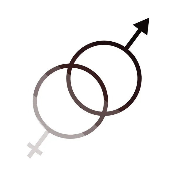 Man Vrouwelijk Symbool Ikoon Vlakke Kleur Ladder Ontwerp Vector Illustratie — Stockvector