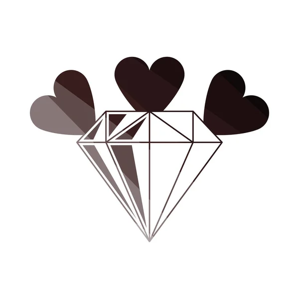 Diamond Καρδιές Εικονίδιο Επίπεδος Σχεδιασμός Σκάλας Χρώματος Εικονογράφηση Διανύσματος — Διανυσματικό Αρχείο