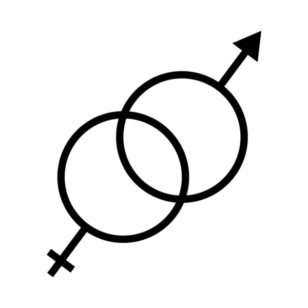 Man Vrouwelijk Symbool Ikoon Black Glyph Design Vector Illustratie — Stockvector