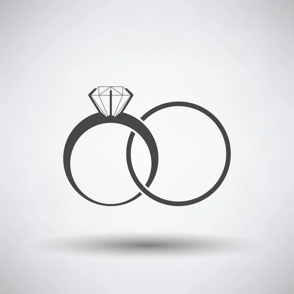 Ikona Pierścieni Ślubnych Ciemnoszary Szarym Tle Okrągłym Cieniem Ilustracja Wektora — Wektor stockowy