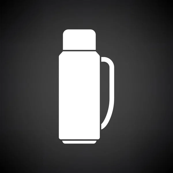 Alpinist Vacuum Flask Icon Branco Sobre Fundo Preto Ilustração Vetorial —  Vetores de Stock