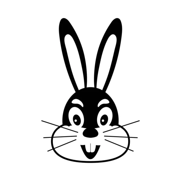 Easter Rabbit Icon Black Glyph Design Vector Illustration — Stock Vector