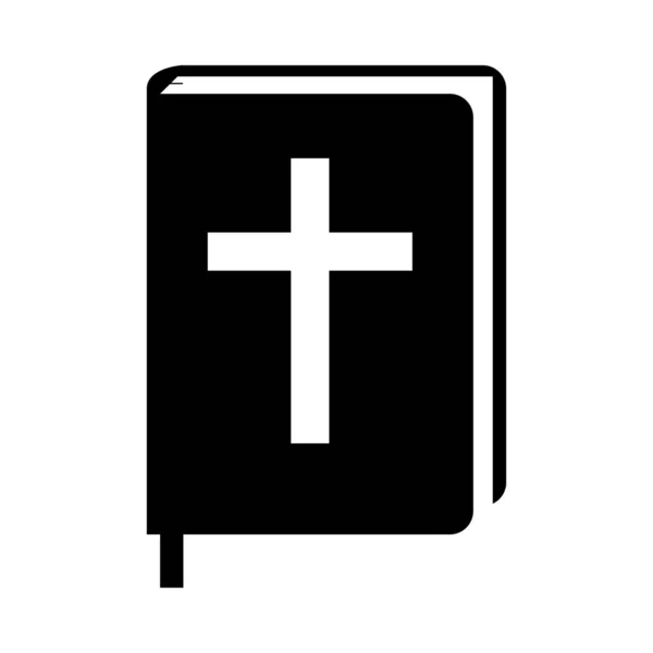 Icona Della Bibbia Holly Design Glifo Nero Illustrazione Vettoriale — Vettoriale Stock