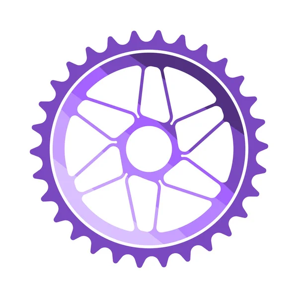 Bike Gear Star Icon Vlakke Kleur Ladder Ontwerp Vector Illustratie — Stockvector
