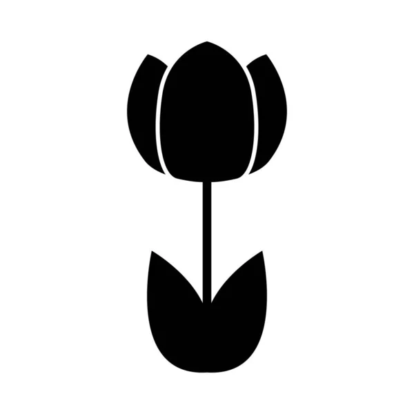 Icono Flor Primavera Black Glyph Design Ilustración Vectorial — Archivo Imágenes Vectoriales