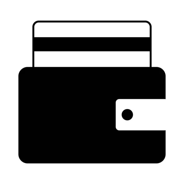 Credit Card Get Out Purse Icon Black Glyph Design Vector — Stock Vector