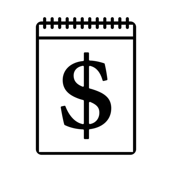 Dollar Calendar Icon Black Glyph Design Vector Illustration — Stock Vector