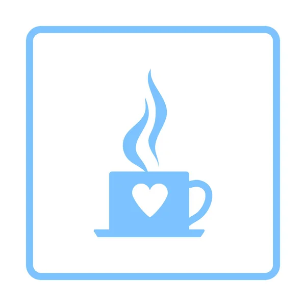 День Святого Валентина Кавова Ікона Дизайн Синьої Рамки Векторна Ілюстрація — стоковий вектор