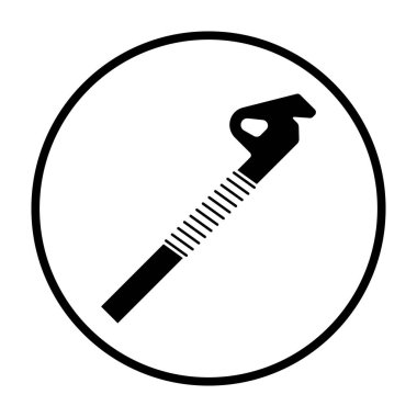 Dağcı Buz Vidası Simgesi. İnce Çember Şablon Tasarımı. Vektör İllüstrasyonu.