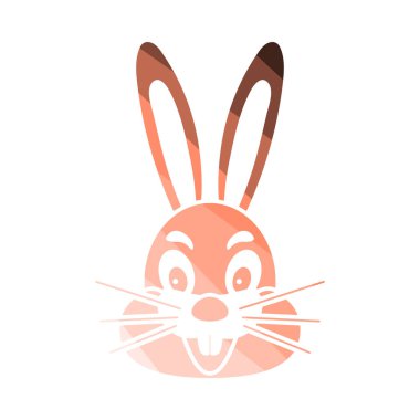 Paskalya Tavşanı Simgesi. Düz Renkli Merdiven Tasarımı. Vektör İllüstrasyonu.