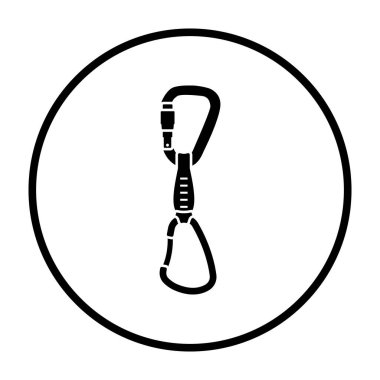 Dağcı Quickdraw Icon. İnce Çember Şablon Tasarımı. Vektör İllüstrasyonu.