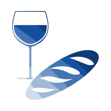 Paskalya Şarabı ve Ekmek Simgesi. Düz Renkli Merdiven Tasarımı. Vektör İllüstrasyonu.