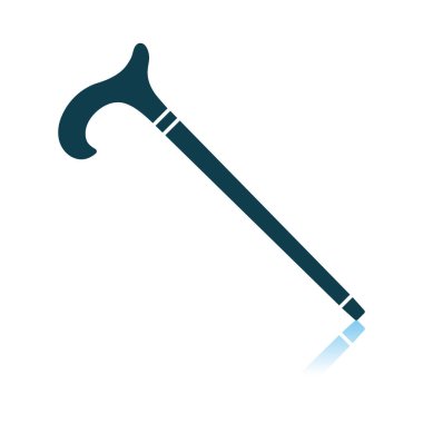 Yürüyen Çubuk Simgesi. Gölge Yansıma Tasarımı. Vektör İllüstrasyonu.