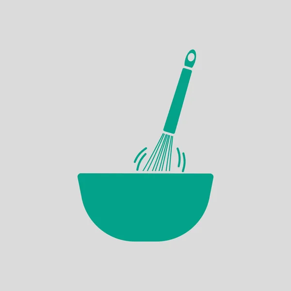 Corolla Mixing Bowl Icon Green Gray Background Vector Illustration — Stock Vector