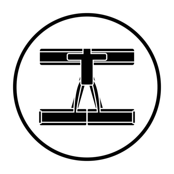アルピニストのベレーベルトアイコン 薄い円のステンシルデザイン ベクターイラスト — ストックベクタ