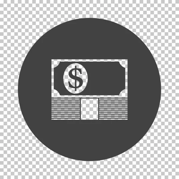 Banknote Auf Dem Geldstapel Symbol Subtrahieren Sie Schablonendesign Auf Tranparenzraster — Stockvektor