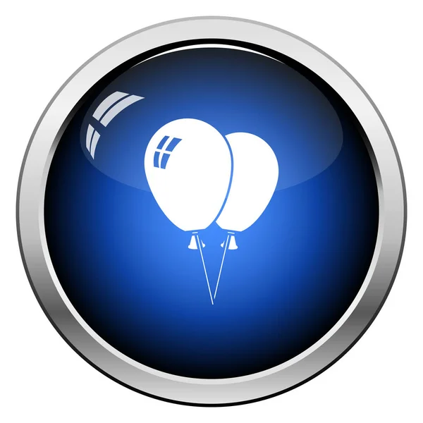 Ikona Dvou Balónků Lesklý Design Tlačítek Vektorová Ilustrace — Stockový vektor
