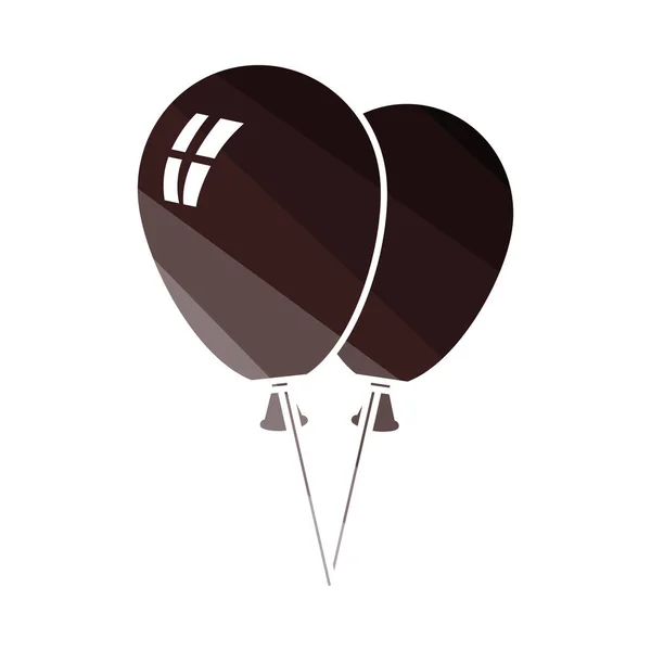 Zwei Luftballons Flache Farbe Leiterdesign Vektorillustration — Stockvektor